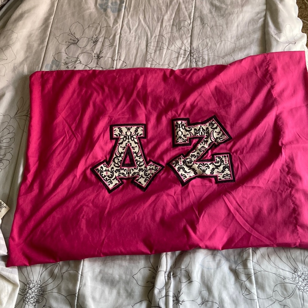 💕DELTA ZETA pink pillow with letter stitches
